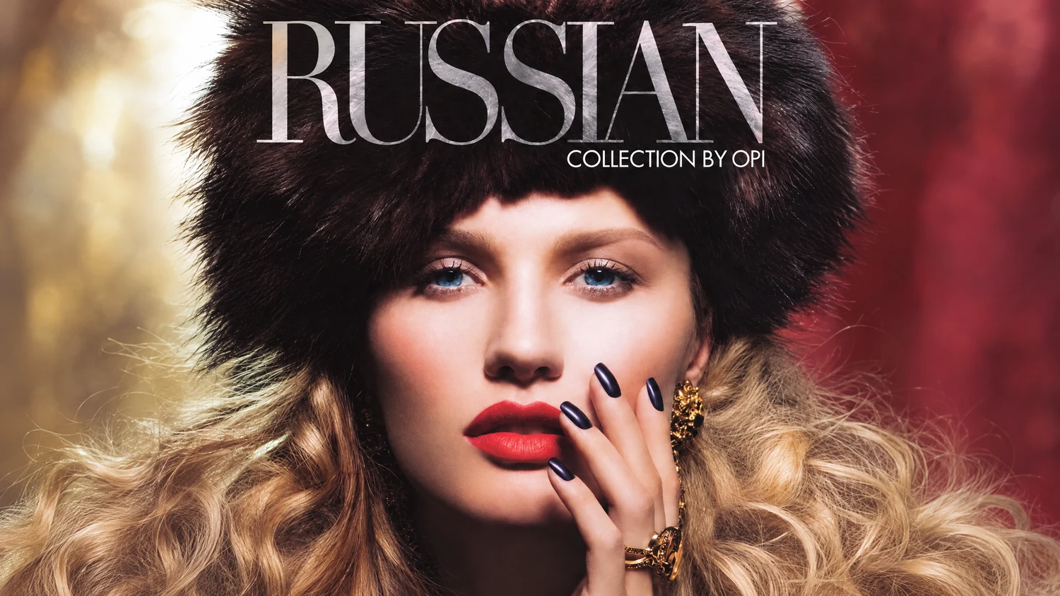 Kampagne Russian (Herbst 2007) der Kollektion OPI Most Requested — dunkelrote Maniküre und das Bild der Kollektion — The Nail Bar