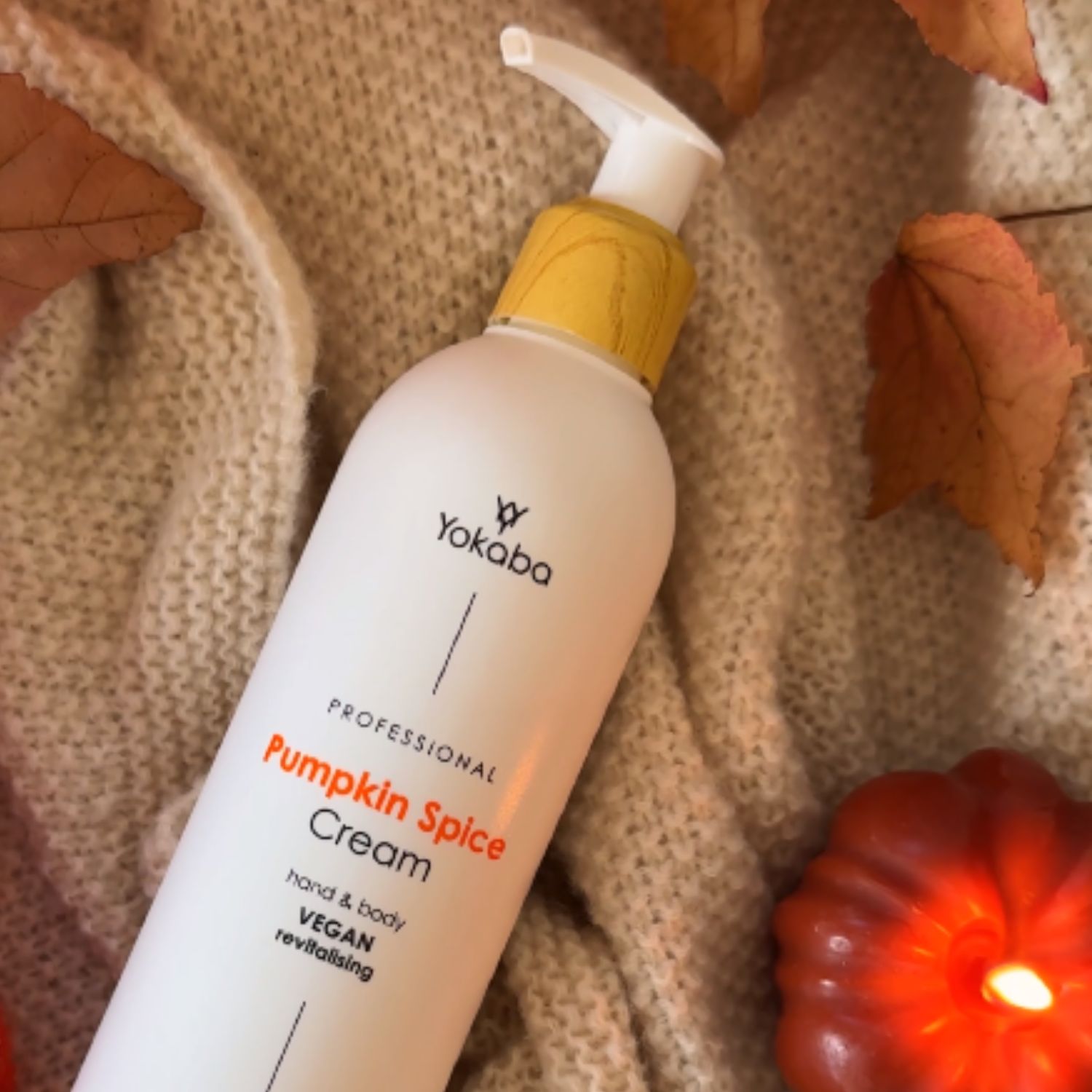 Crème hydratante vegan Yokaba Pumpkin Spice – soin mains et corps automne